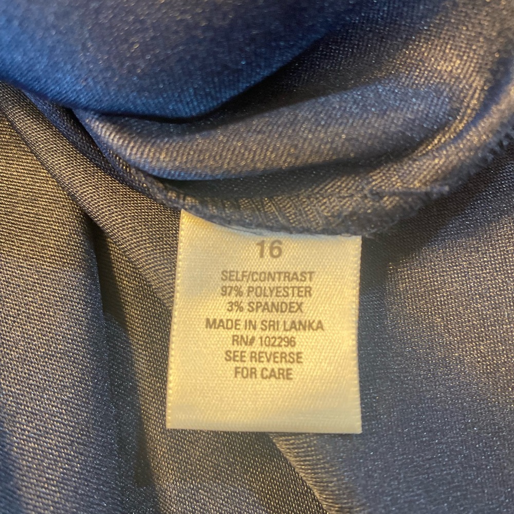 Dress Barn Navy and White Patterned Midi Dress - Picture 7 of 8